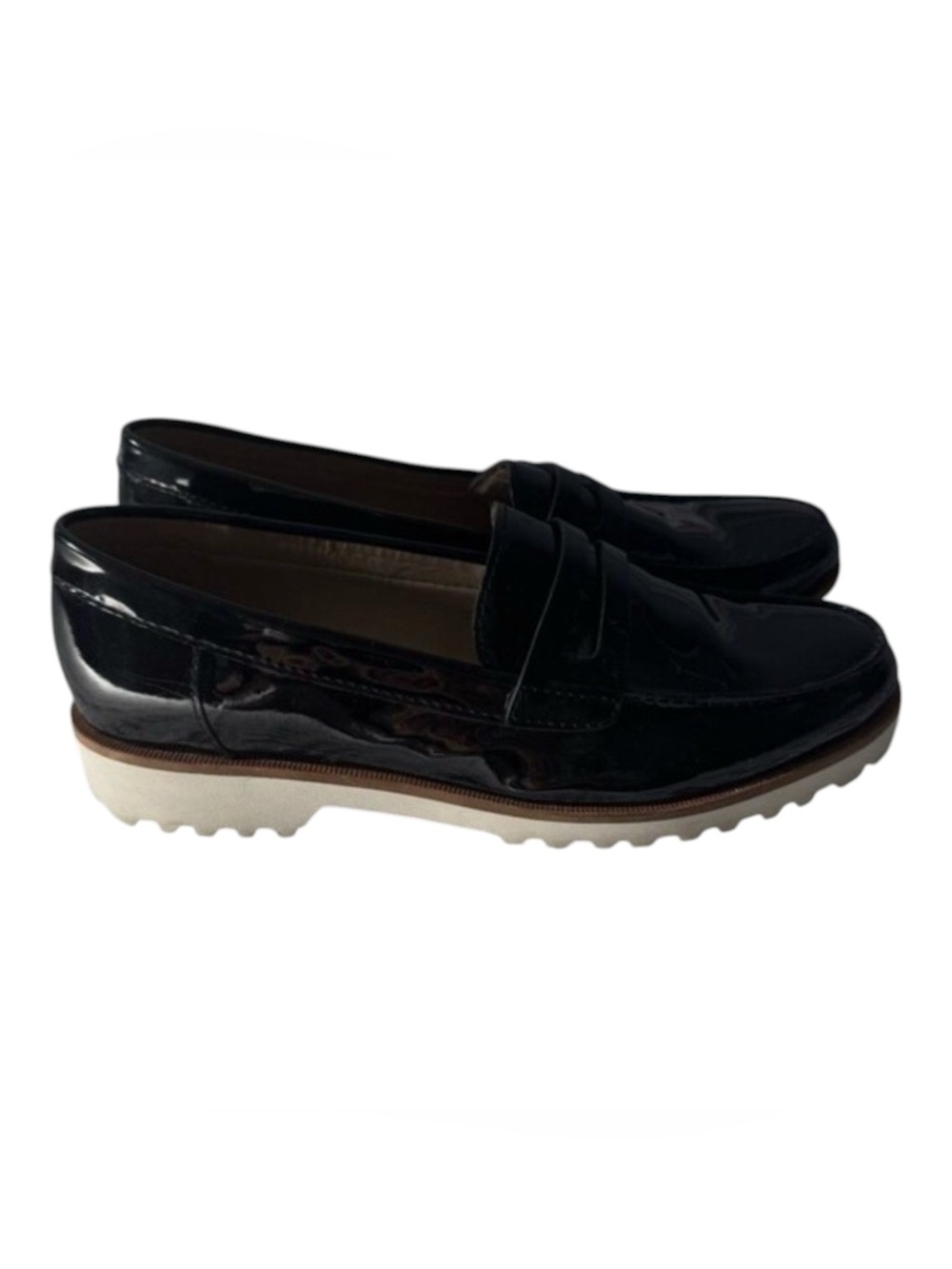Karl Lagerfeld Paris Moyen Black Slip On Patent Leather Loafer Shoes 6.5 - Picture 1 of 7